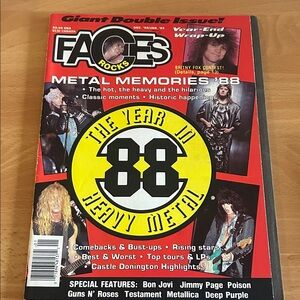 Vintage Faces Rocks Magazine Dec’88-Jan’89 Double Issue the Year ‘88 in Metal